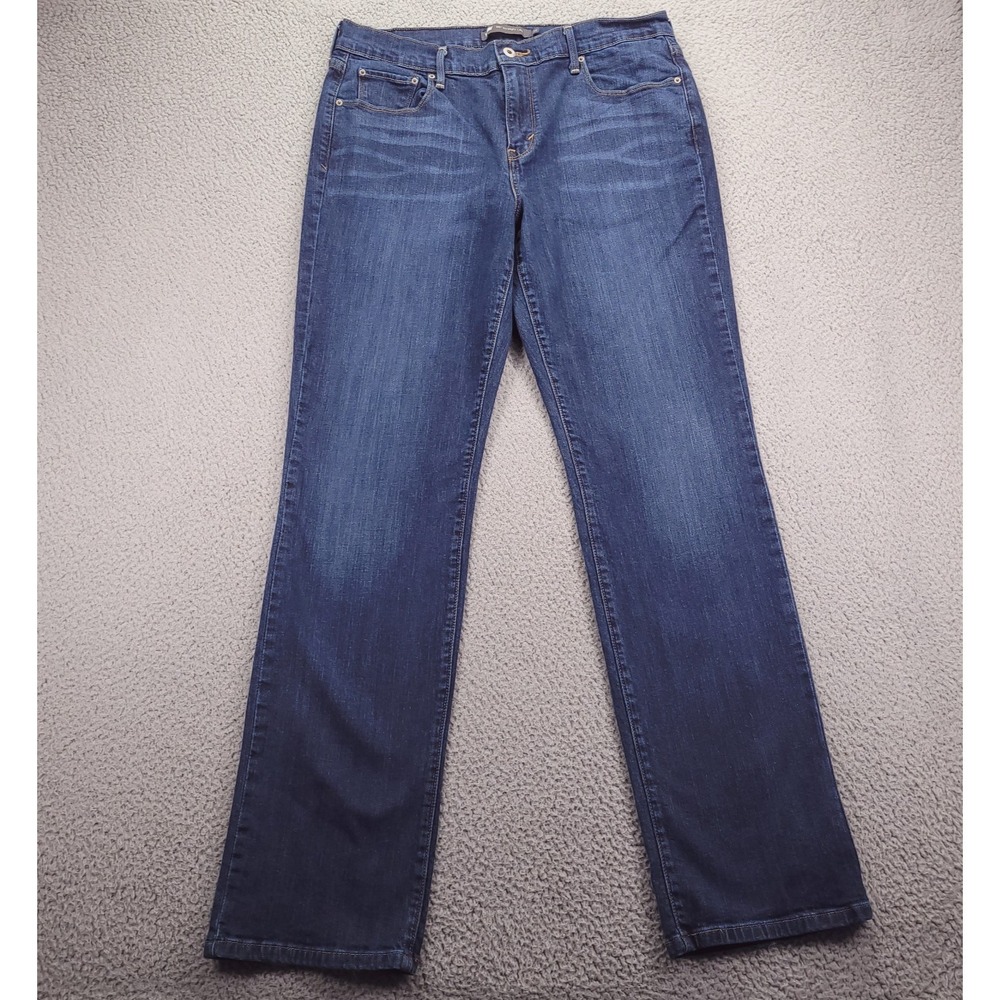 LEVIS 505 Jeans Size 14L Straight Leg High Rise Dark Wash Denim 34x32
